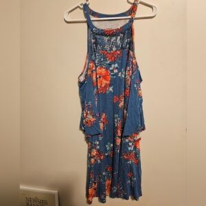 Vibrant Floral Cold Shoulder Dress